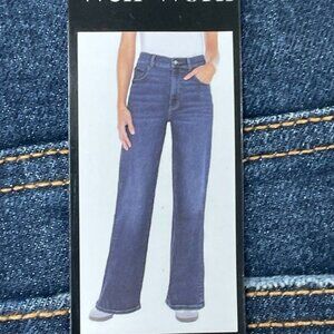 Well Worn Womens Wide Leg High Rise Jeans Size 6/28 Inseam 31.5" d0571